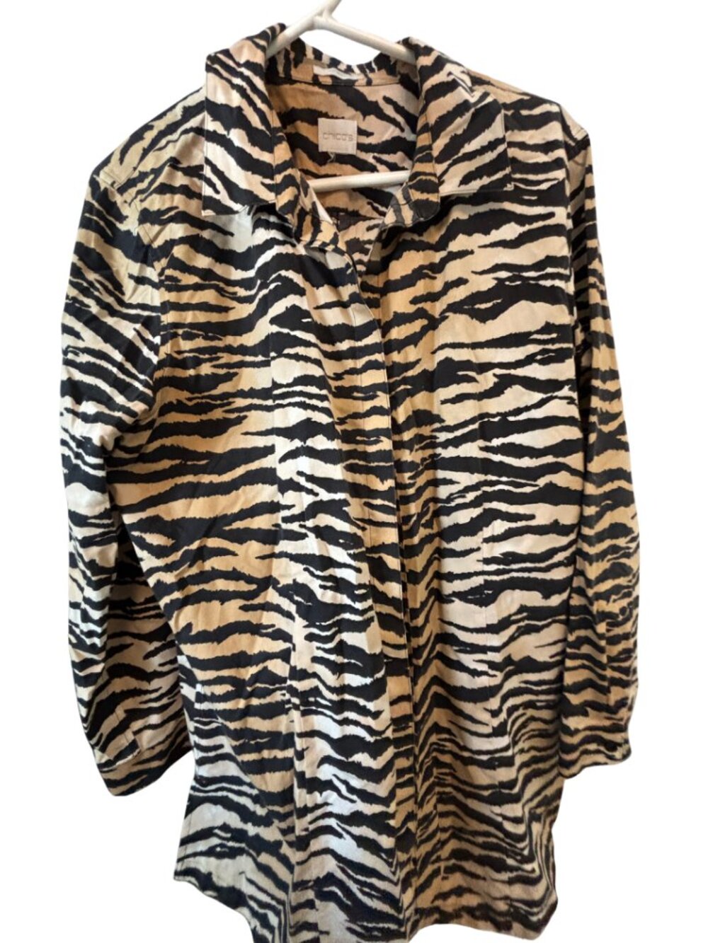 Chico's tiger print button tunic XL
